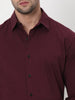 Mufti Maroon Stretch Plain Slim Fit Casual Shirt