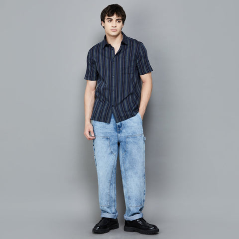 Flying machine men's classic opaque striped casual shirt
