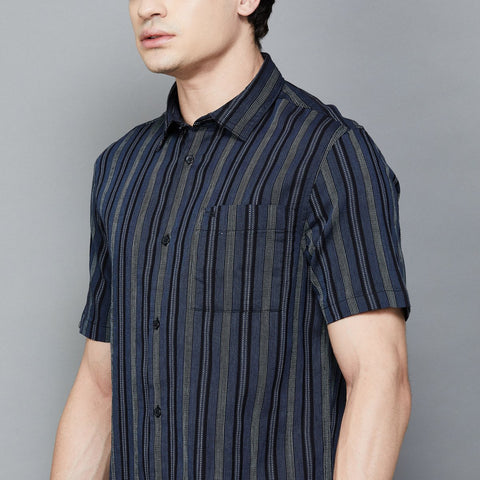 Flying machine men's classic opaque striped casual shirt