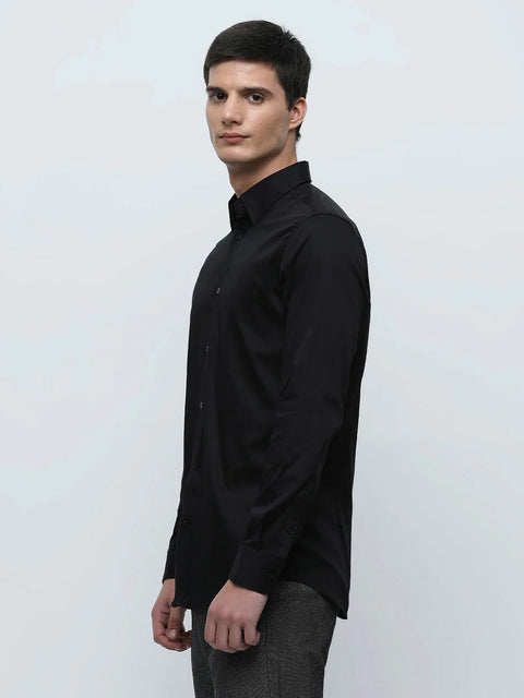 Selected Home Black Slim Fit Full Sleeves Formal Shirt