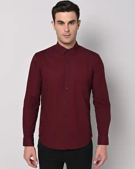 MUFTI MEN SLIM FIT SHIRT WITH PATCH POCKET