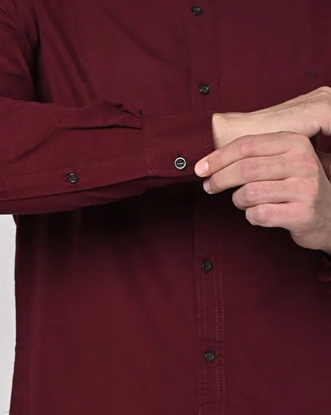 MUFTI MEN SLIM FIT SHIRT WITH PATCH POCKET
