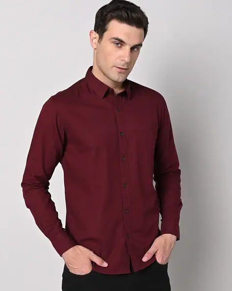 MUFTI MEN SLIM FIT SHIRT WITH PATCH POCKET