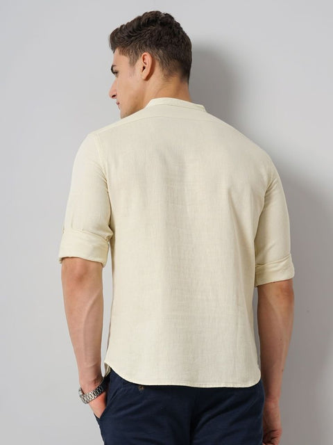 Celio Men's Beige Solid Casual Shirt