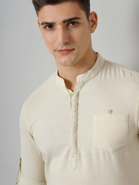 Celio Men's Beige Solid Casual Shirt