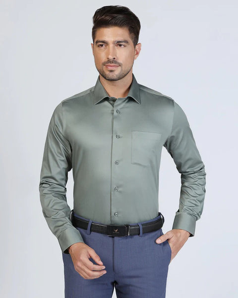 BLACKBERRYS Non Iron Formal Olive Solid Shirt