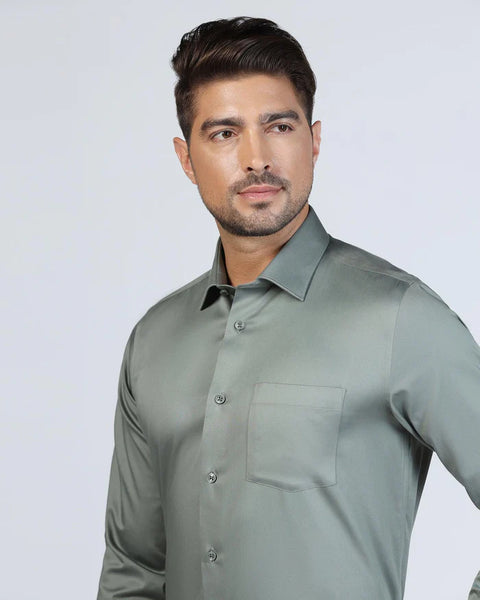 BLACKBERRYS Non Iron Formal Olive Solid Shirt