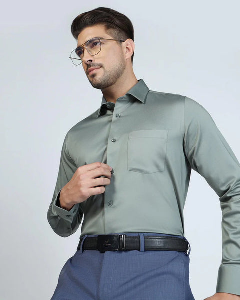 BLACKBERRYS Non Iron Formal Olive Solid Shirt