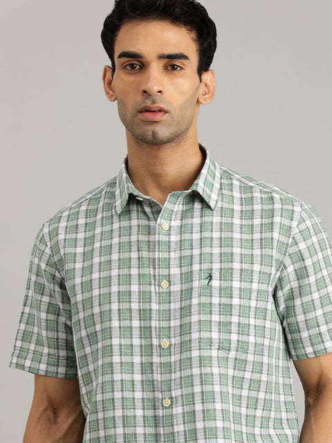 Indian terrain Men Checked Half Sleeve Cotton Blend Shirt