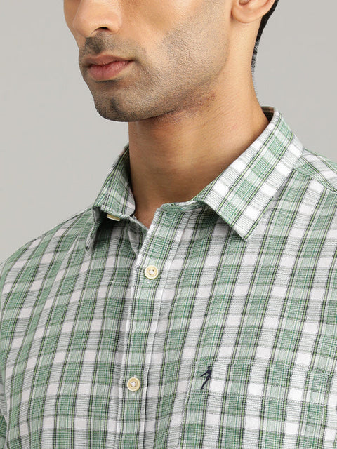 Indian terrain Men Checked Half Sleeve Cotton Blend Shirt
