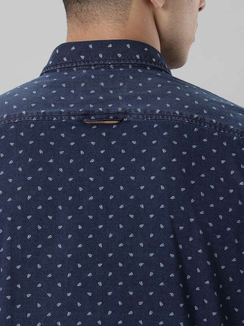 Indian terrain Men Printed Full Sleeve Cotton Shirt