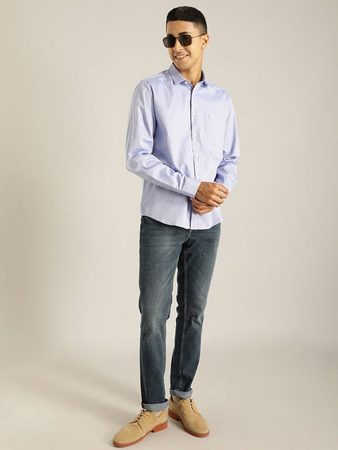 Indian terrain Men Solid Full Sleeve Cotton Shirt