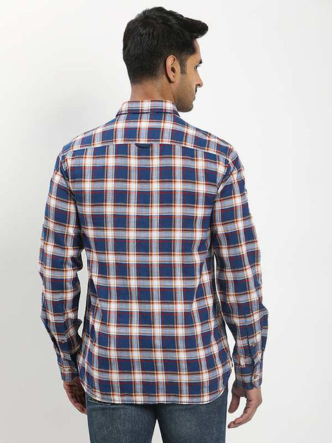 Indian terrain Men Checked Full Sleeve Cotton Shirt