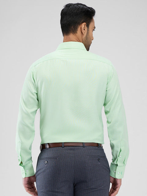 Park Avenue Green Structure Slim Fit Cotton Blend Formal Shirt