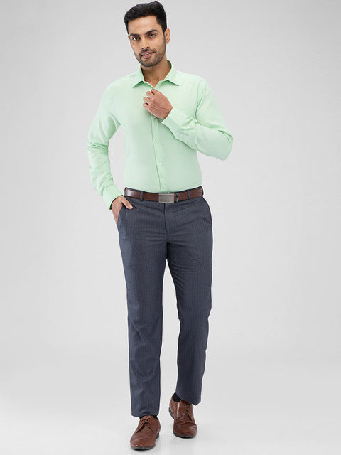 Park Avenue Green Structure Slim Fit Cotton Blend Formal Shirt