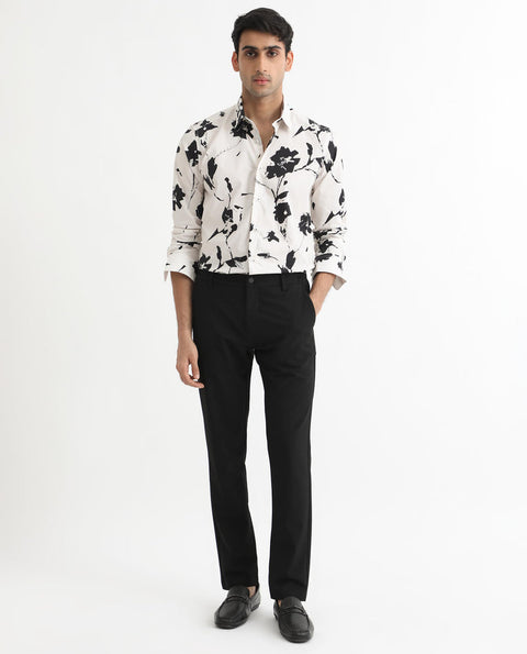 RARE RABBIT BRUSH STROKE EFFECT FLORAL PRINT SHIRT SKETCHERR - OFFWHITE
