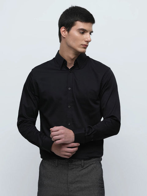 SELECTED HOMME Black Slim Fit Full Sleeves Formal Shirt