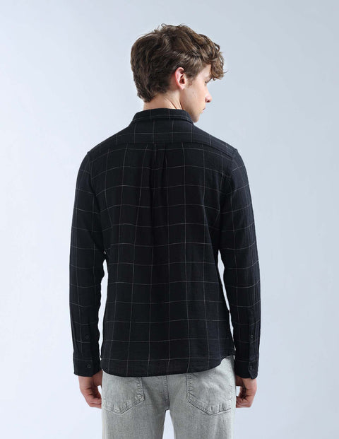 Flying Machine Windowpane Checked Regular Fit Shirt