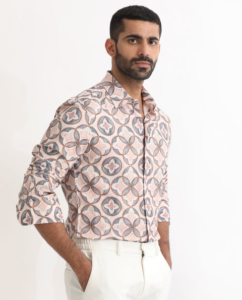 BUY RARE RABBIT REGULAR FIT GEOMETRIC PRINT SHIRT TILER - MULTI