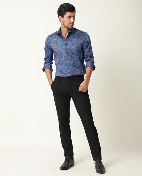 BUY RARE RABBIT REGULAR FIT PAISLEY PRINT SHIRT ENCHAN - NAVY