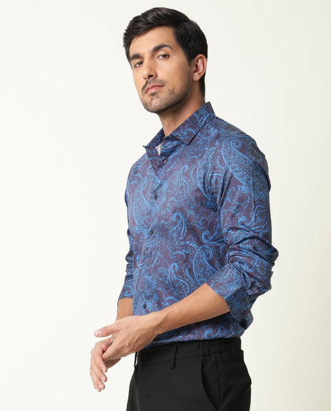 BUY RARE RABBIT REGULAR FIT PAISLEY PRINT SHIRT ENCHAN - NAVY