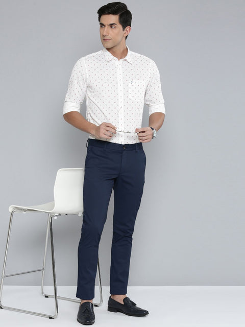 Indian Terrain Pure Cotton Slim Fit Floral Printed Semiformal Shirt