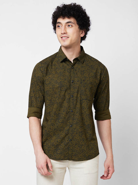 BUY SPYKAR Men Floral Printed Cotton Regular Slim Fit Casual Shirt