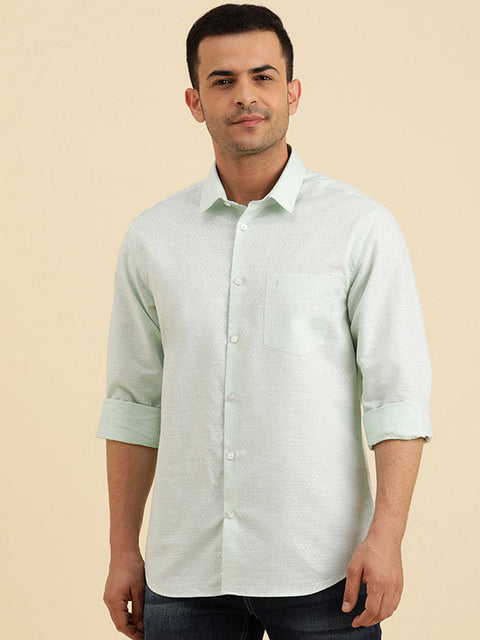 BUY INDIAN TERRAIN Men Solid Full Sleeve Cotton Shirt