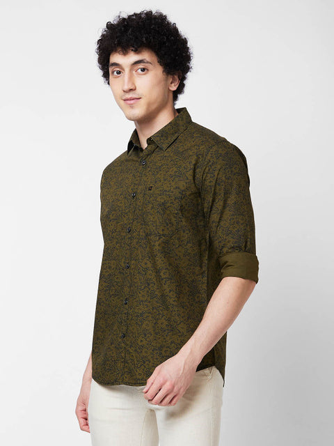 BUY SPYKAR Men Floral Printed Cotton Regular Slim Fit Casual Shirt