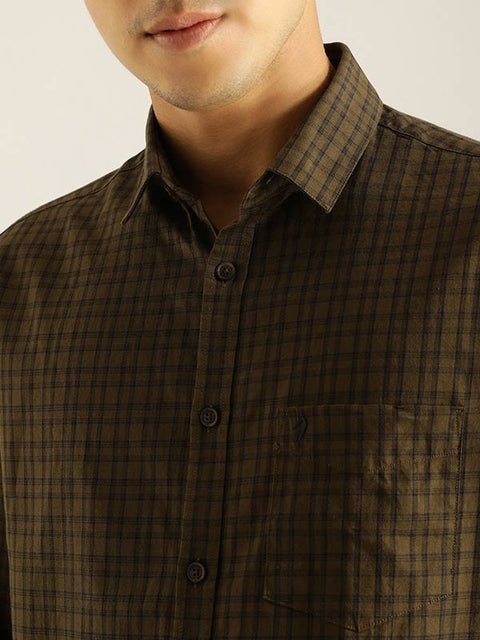 BUY INDIAN TERRAIN Men Checked Full Sleeve Cotton Shirt