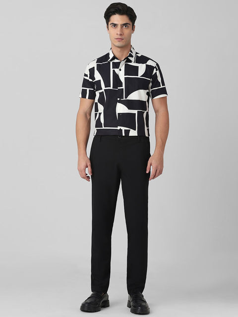 Mufti Men Spread Collar Abstract Printed Cotton Relaxed Fit Casual Shirt