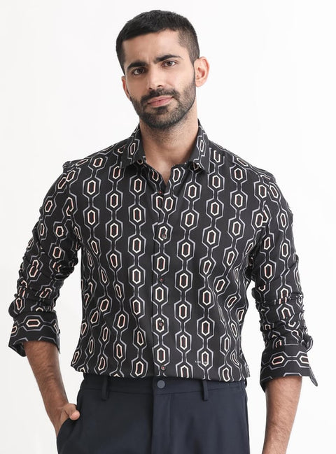 RARE RABBIT Men Printed Regular Fit Casual Shirt