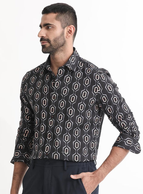 RARE RABBIT Men Printed Regular Fit Casual Shirt