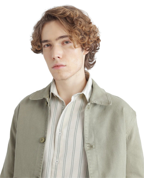 RARE RABBIT REGULAR FIT STRIPED PRINT SHIRT LORW - PASTEL GREEN