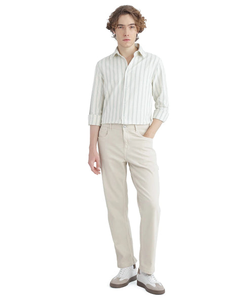 RARE RABBIT REGULAR FIT STRIPED PRINT SHIRT LORW - PASTEL GREEN