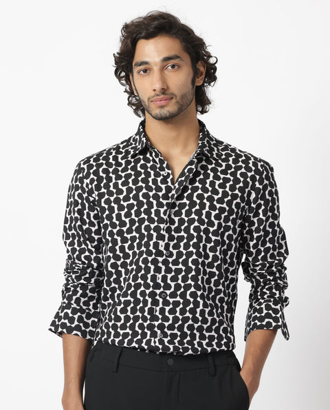 BUY RARE RABBIT REGULAR FIT GEOMETRIC PRINT SHIRT