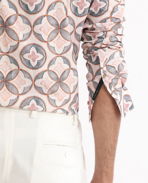 BUY RARE RABBIT REGULAR FIT GEOMETRIC PRINT SHIRT TILER - MULTI