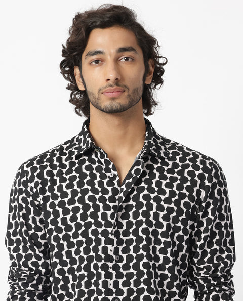 BUY RARE RABBIT REGULAR FIT GEOMETRIC PRINT SHIRT