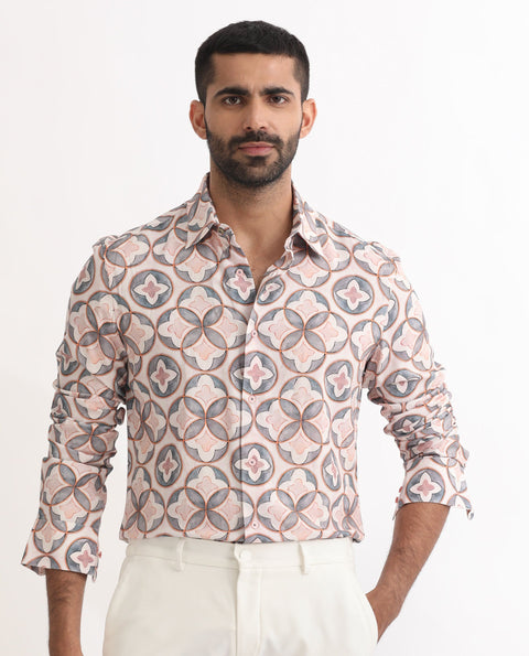 BUY RARE RABBIT REGULAR FIT GEOMETRIC PRINT SHIRT TILER - MULTI