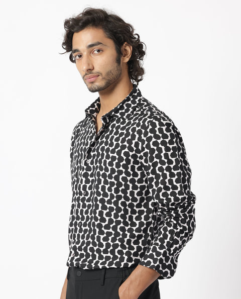 BUY RARE RABBIT REGULAR FIT GEOMETRIC PRINT SHIRT