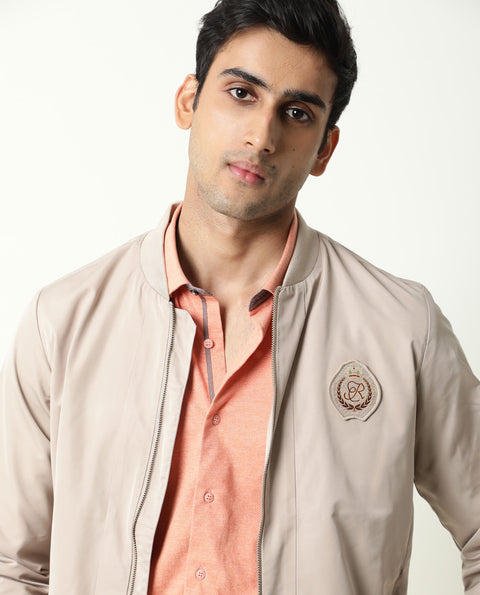 RARE RABBIT REGULAR FIT PLAIN SHIRT MIRAJ - ORANGE