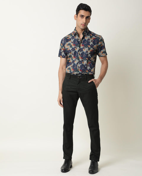 RARE RABBIT REGULAR FIT FLORAL PRINT SHIRT VISHH - GREEN