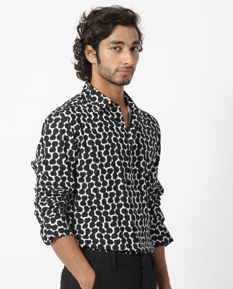 BUY RARE RABBIT REGULAR FIT GEOMETRIC PRINT SHIRT