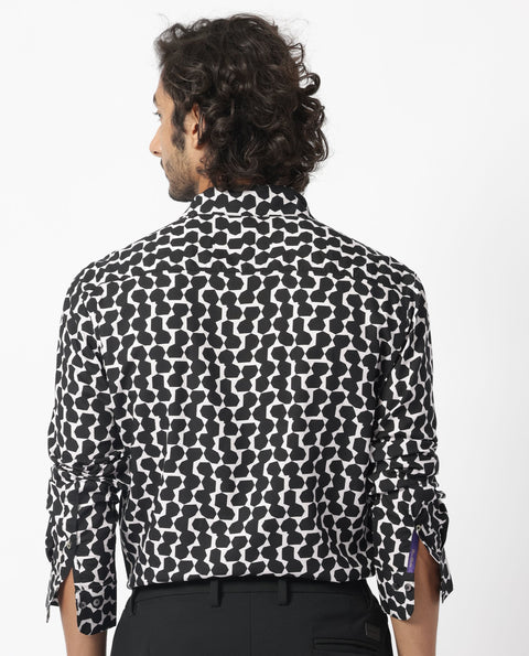 BUY RARE RABBIT REGULAR FIT GEOMETRIC PRINT SHIRT