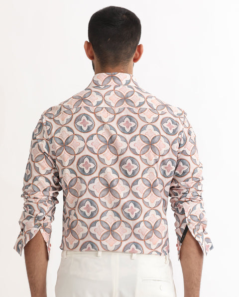 BUY RARE RABBIT REGULAR FIT GEOMETRIC PRINT SHIRT TILER - MULTI