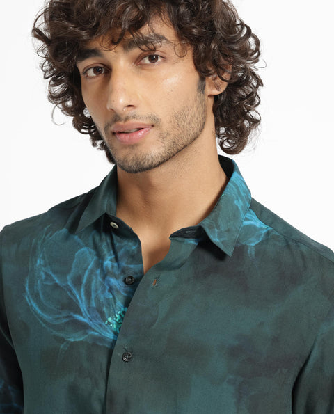 Rare rabbit foral print night shirt alwick- dark green