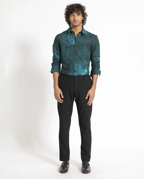 Rare rabbit foral print night shirt alwick- dark green
