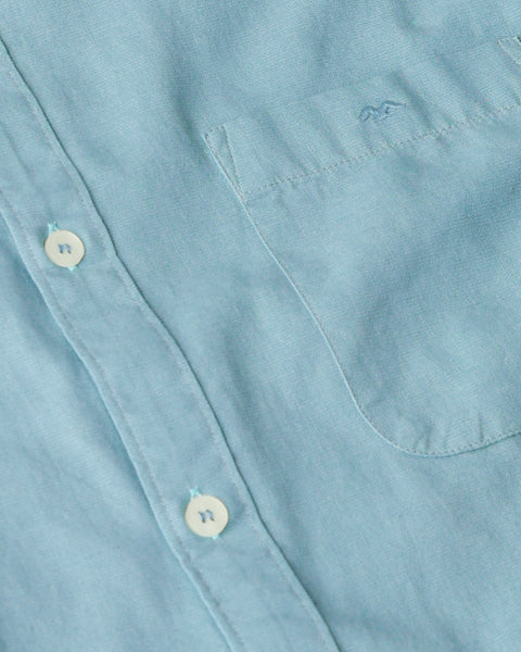 BUY MUFTI Turq Cotton Linen Plain Slim Fit Casual Shirt