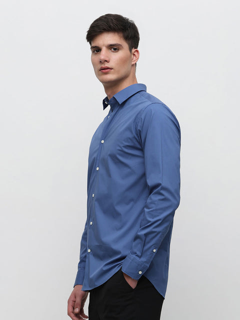 SELECTED HOMME Blue Slim Fit Formal Shirt