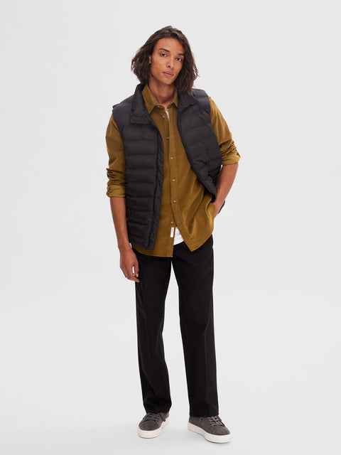 SELECTED HOMME Brown Corduroy Full Sleeves Shirt